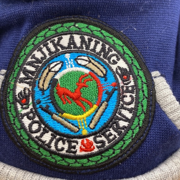 Mnjikaning Police Service Plush Stuffed Brown Bear Wearing Navy Hoodie Dan Dee - Picture 3 of 8